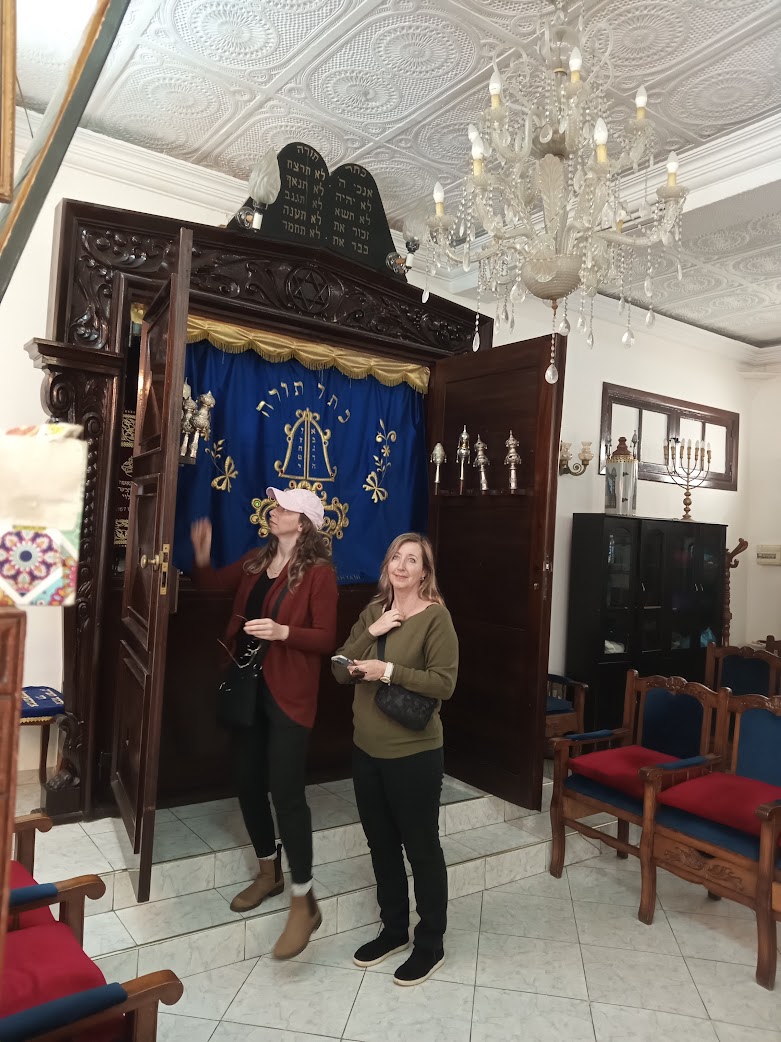 Tour participants experiencing Moroccan Jewish heritage sites